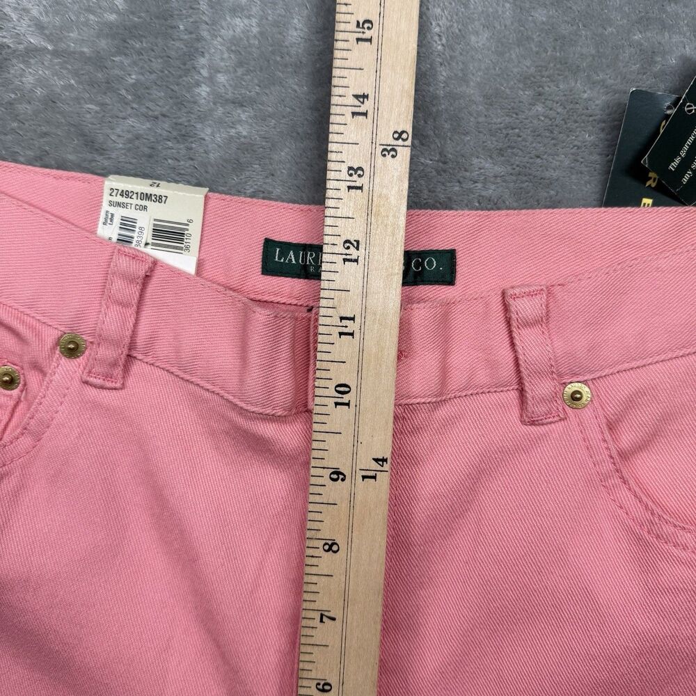 Lauren Jeans Co Jeans Women’s 12 Coral Crop Denim Straight Leg Summer Casual - Picture 8 of 10